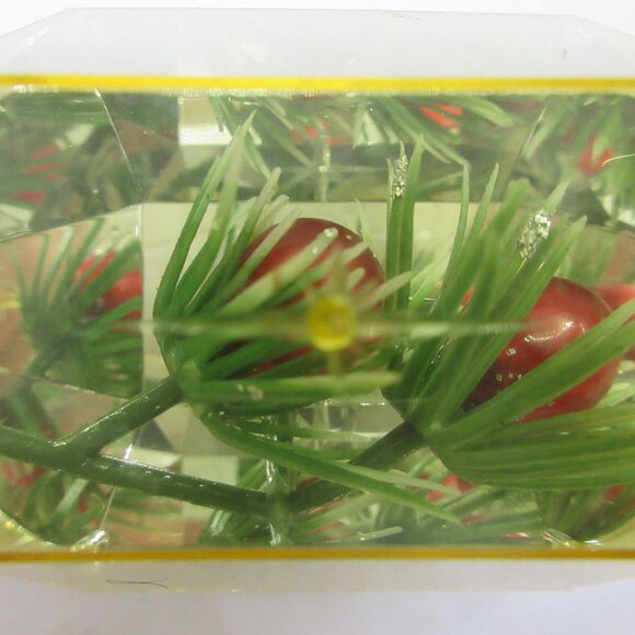 3 Jewel Brite Diorama Reflector Hexagon Gem Christmas Ornaments Poinsettia Holly - Picture 4 of 15